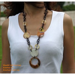 Natural circle horn necklace - Model 0020