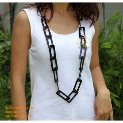 Natural circle horn necklace - Model 0021