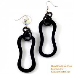 Organic Cow Horn - Black - Earrings