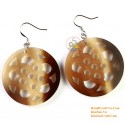 Organic Cow Horn - Black & White - Earrings