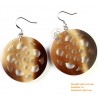 Organic Cow Horn - Black & White - Earrings