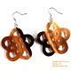 Organic Cow Horn - Black & White - Ochna integerrima Style - Earrings