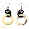 Organic Cow Horn - Black and White - Earrings