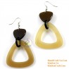 Organic Cow Horn - Black and White - Earrings
