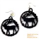 Organic Cow Horn - DEER - Black - Earrings
