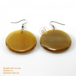 Organic Cow Horn - Oval - Black and Yellow - Earrings