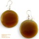 Organic Cow Horn - Oval - Black and Yellow - Earrings