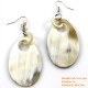 Organic Cow Horn - Oval - Black and Yellow - Earrings