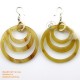 Organic Cow Horn - Oval - Black and Yellow - Earrings
