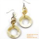 Organic Cow Horn - Oval - Black and Yellow - Earrings