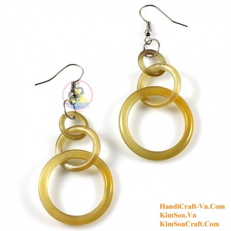 Organic Cow Horn - White - Earrings
