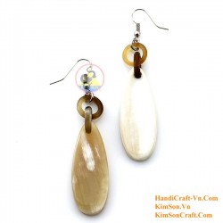 Organic Cow Horn - White - Earrings