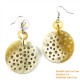 Organic Cow Horn - Oval - Black and Yellow - Earrings