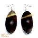 Organic Cow Horn - Oval - Black and Yellow - Earrings