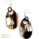 Organic Cow Horn - Oval - Black and Yellow - Earrings