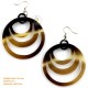 Organic Cow Horn - White and Black - Earrings