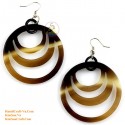 Organic Cow Horn - White and Black - Earrings