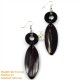 Organic Cow Horn - Oval - Black and Yellow - Earrings