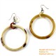Organic Cow Horn - Oval - Black and Yellow - Earrings
