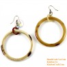 Organic Cow Horn - White and Black - Earrings