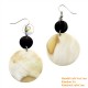 Органические Корова Хорн - белый и черный - Серьги