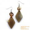 Organic Cow Horn - White and Black - Earrings