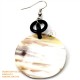 Organic Cow Horn - White and Black - Earrings