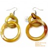 Organic Cow Horn - White and Black - Earrings