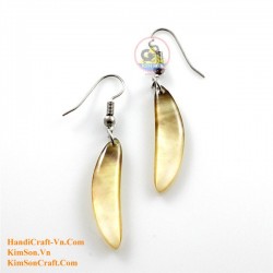 Organic Cow Horn - Oval - Black and Yellow - Earrings