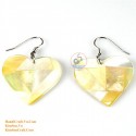 Organic Gold Mother of Pearl - Heart - Earrings