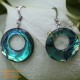 Organic Green Abalone - Circle - Earrings