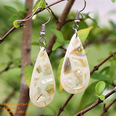 Organic Cow Horn - Oval - Black and Yellow - Earrings