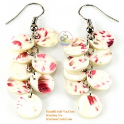 Organic Cow Horn - Oval - Black and Yellow - Earrings