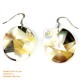 Organic Cow Horn - Oval - Black and Yellow - Earrings