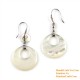 Organic Mother of Pearl - Circle - Silver - Earrings