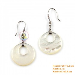 Organic Cow Horn - Oval - Black and Yellow - Earrings