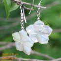Organic Mother of Pearl - Flower - Silver - Earrings