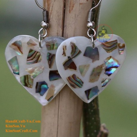 Organic Cow Horn - Oval - Black and Yellow - Earrings