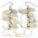 Organic White Mother of Pearl - Circle - Earrings