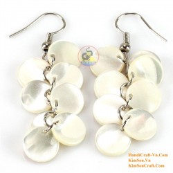 Organic Cow Horn - Oval - Black and Yellow - Earrings