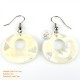 Organic Cow Horn - Oval - Black and Yellow - Earrings