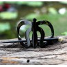 Organic Cow Horn - Oval - Black and Yellow - Earrings