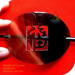 Chinese Character Organic Horn Hair Barrette