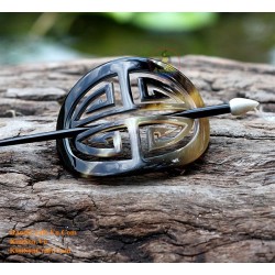 Chinese Character Organic Horn Hair Barrette