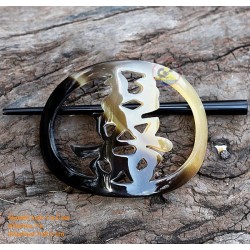 Chinese Character Organic Horn Hair Barrette