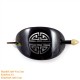 Organic Cow Horn - Oval - Black and Yellow - Earrings