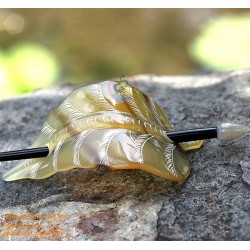 Organic Cow Horn - Oval - Black and Yellow - Earrings