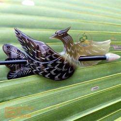 Organic Cow Horn - Oval - Black and Yellow - Earrings