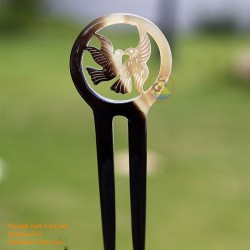 Birds Double Stick Organic Horn Hair Stick