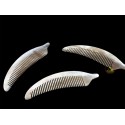 本物のホーン櫛 - 葉スタイル - 15.5 x 4 cm (5.90 x 1.57 インチ）